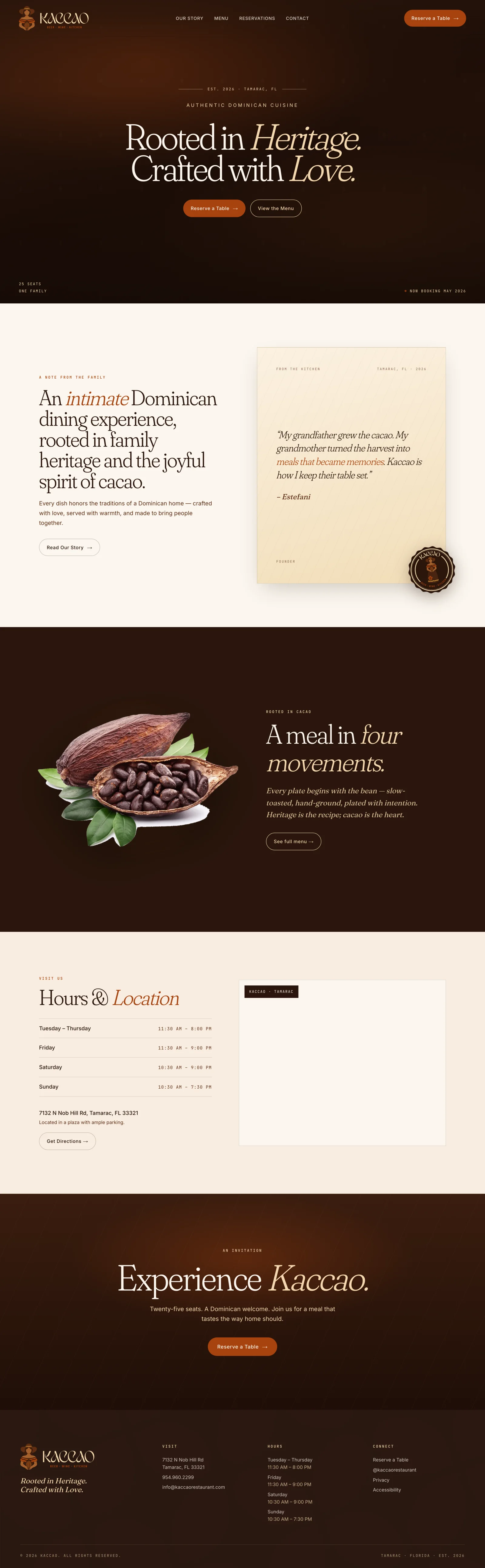 Kaccao Home page